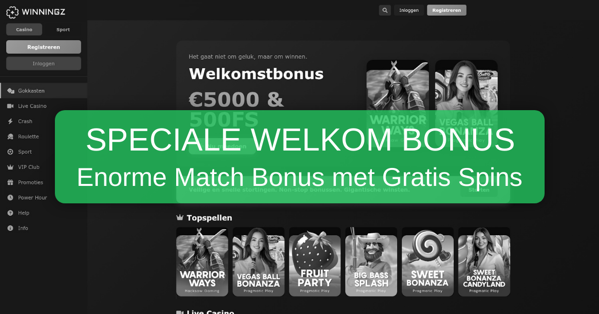Winningz Casino welcome bonus